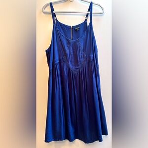Torrid Blue Diamond Midi Dress Adjustable Spaghetti Straps Back Zipper
